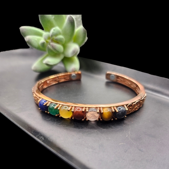 Multi Gemstone Bangle - Picture 2 of 5
